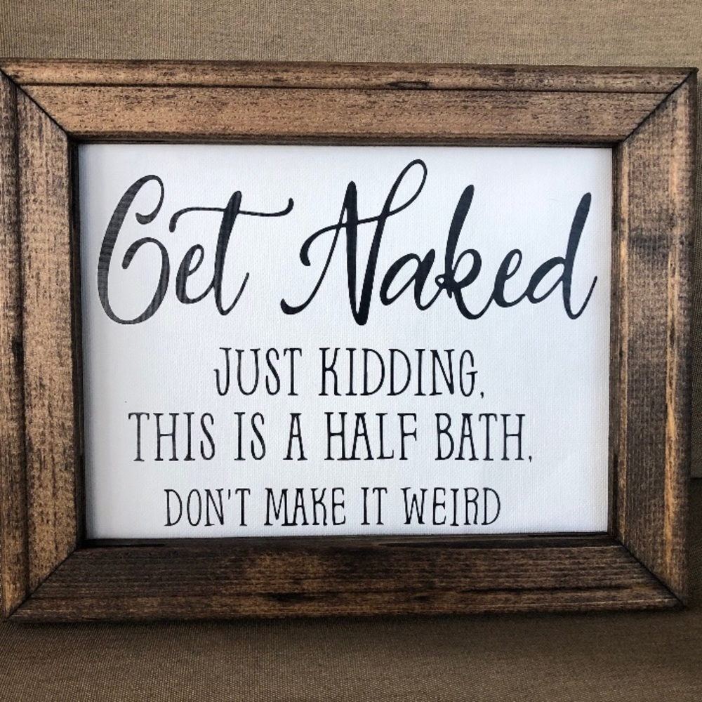 Framed canvas sign. 8x10.